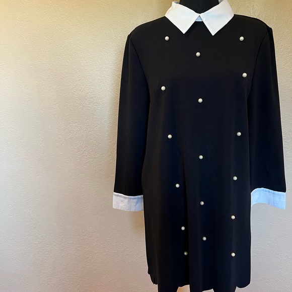 Black with pearls shin shift dress new without tags - Picture 15 of 16
